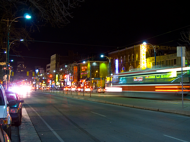 Spadina at night